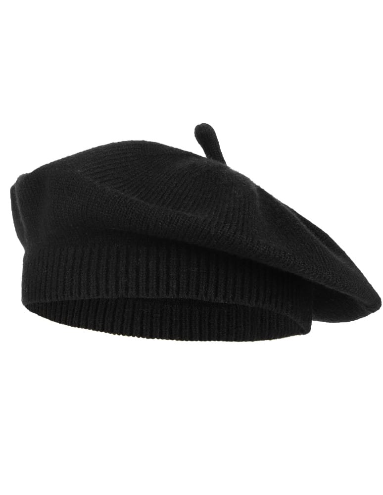 Czapki i opaski - Beret damski klasyczny dzianinowy CZARNY - produkt moraj.pl 1