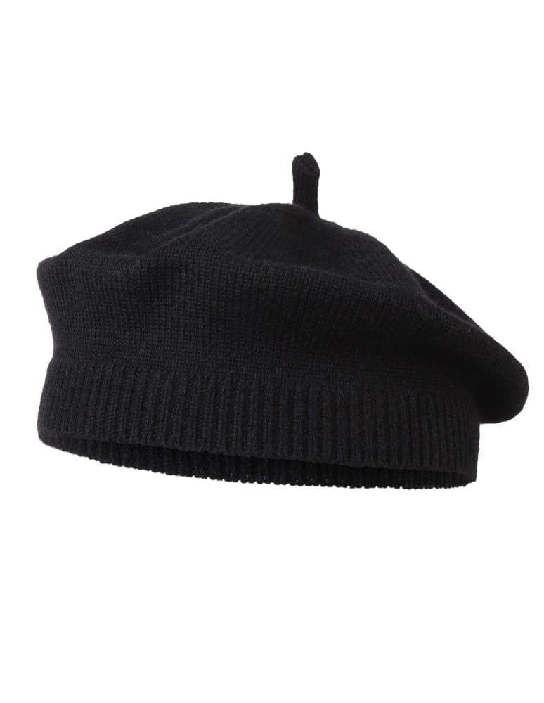 Czapki i opaski - Beret damski klasyczny dzianinowy CZARNY - produkt moraj.pl 2
