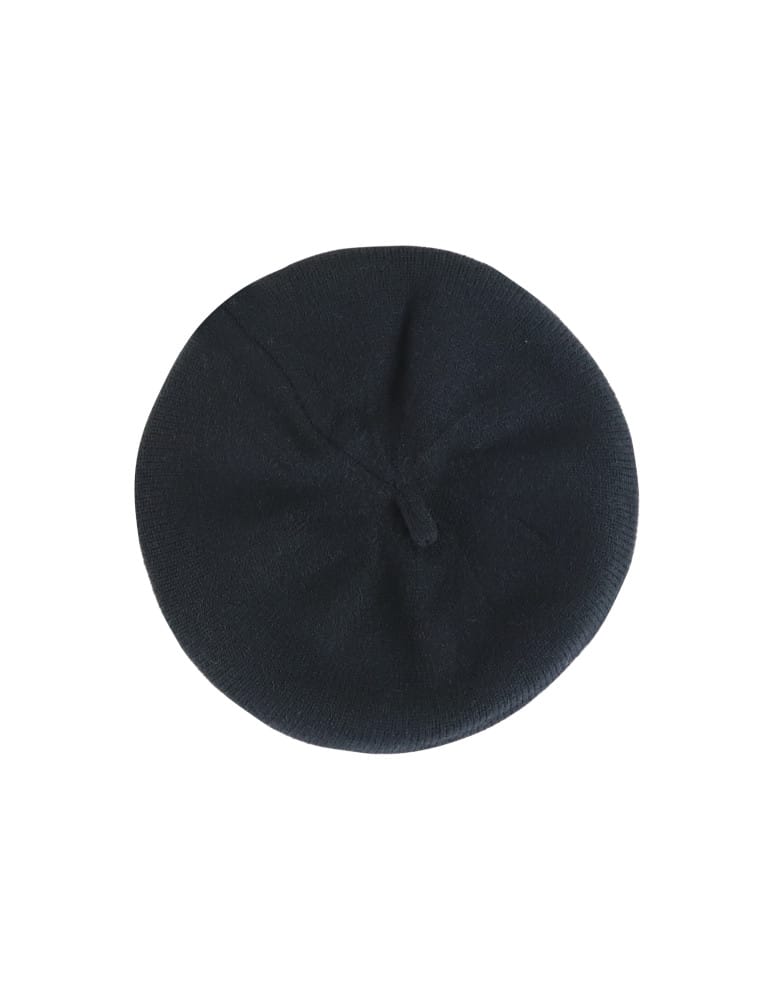 Czapki i opaski - Beret damski klasyczny dzianinowy CZARNY - produkt moraj.pl 3