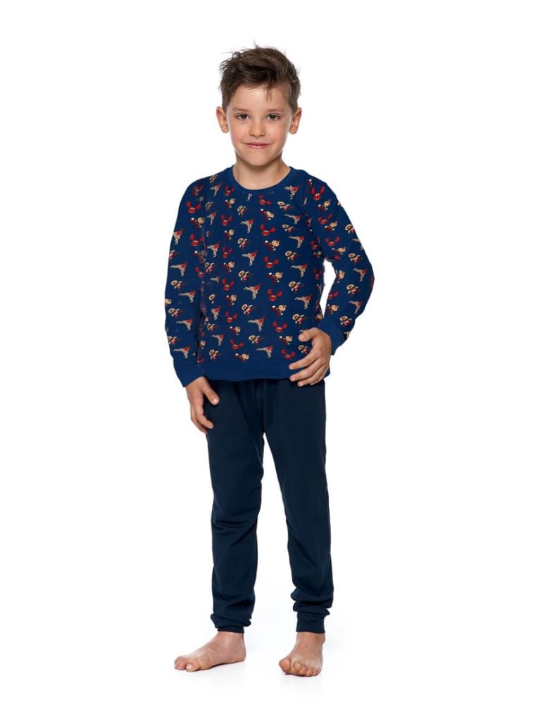 Bluza dziecięca wzór w renifery GRANATOWY