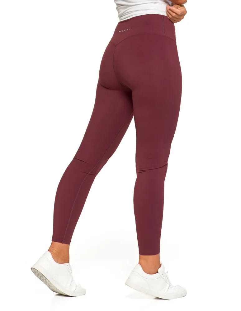 Legginsy damskie - Legginsy damskie sportowe funkcyjne z wysokim stanem BORDOWY  - produkt moraj.pl 5