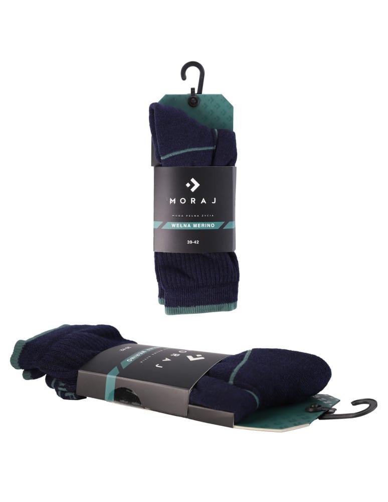 Skarpetki długie - Ciepłe męskie skarpety z wełną merino WZÓR 3  - produkt moraj.pl 3