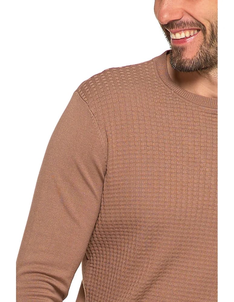Swetry męskie - Męski sweter klasyczny z wiskozy elegancki MOKKA  - produkt moraj.pl 4