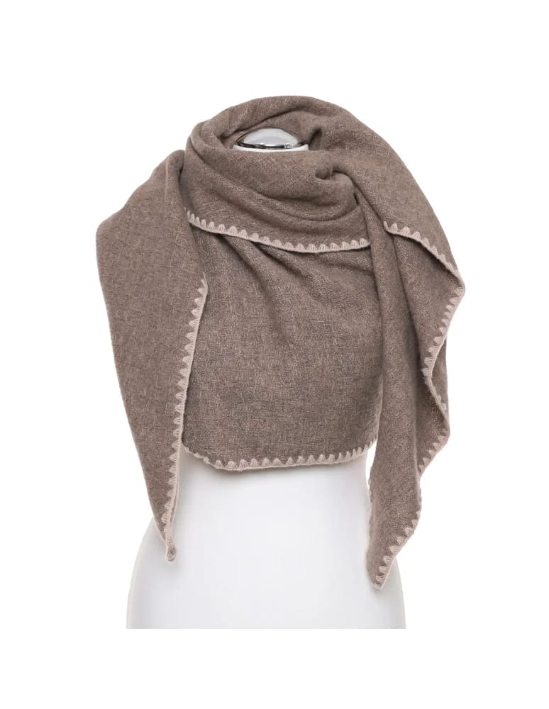Szale i chusty - Ciepła chusta damska boho BRĄZOWY - produkt moraj.pl 8