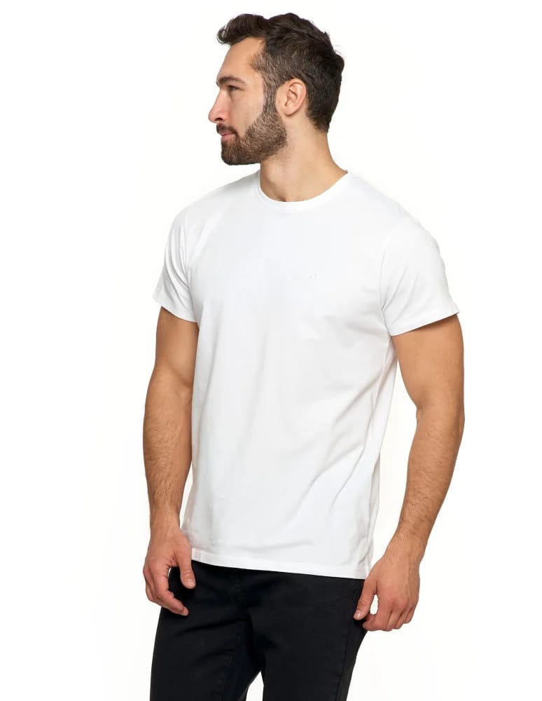 Koszulki i Tank Topy - Koszulka męska T-shirt bawełniana Premium okrągły dekolt BIAŁY  - produkt moraj.pl 4
