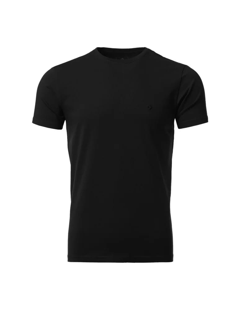 Koszulki i Tank Topy - Koszulka męska T-shirt bawełniana Premium okrągły dekolt CZARNY  - produkt moraj.pl 4