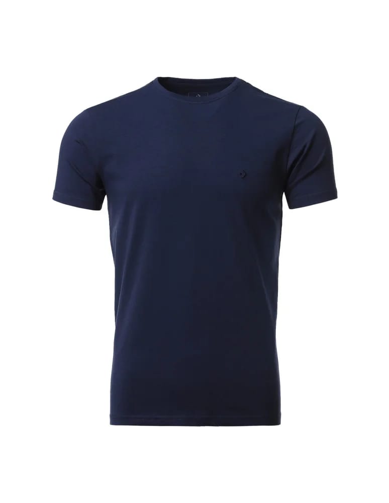 Koszulki i Tank Topy - Koszulka męska T-shirt bawełniana Premium okrągły dekolt GRANATOWY  - produkt moraj.pl 6
