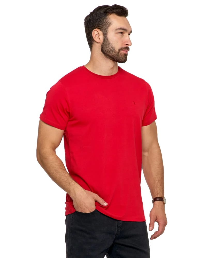 Koszulki i Tank Topy - Koszulka męska T-shirt bawełniana Premium okrągły dekolt CZERWONY  - produkt moraj.pl 2
