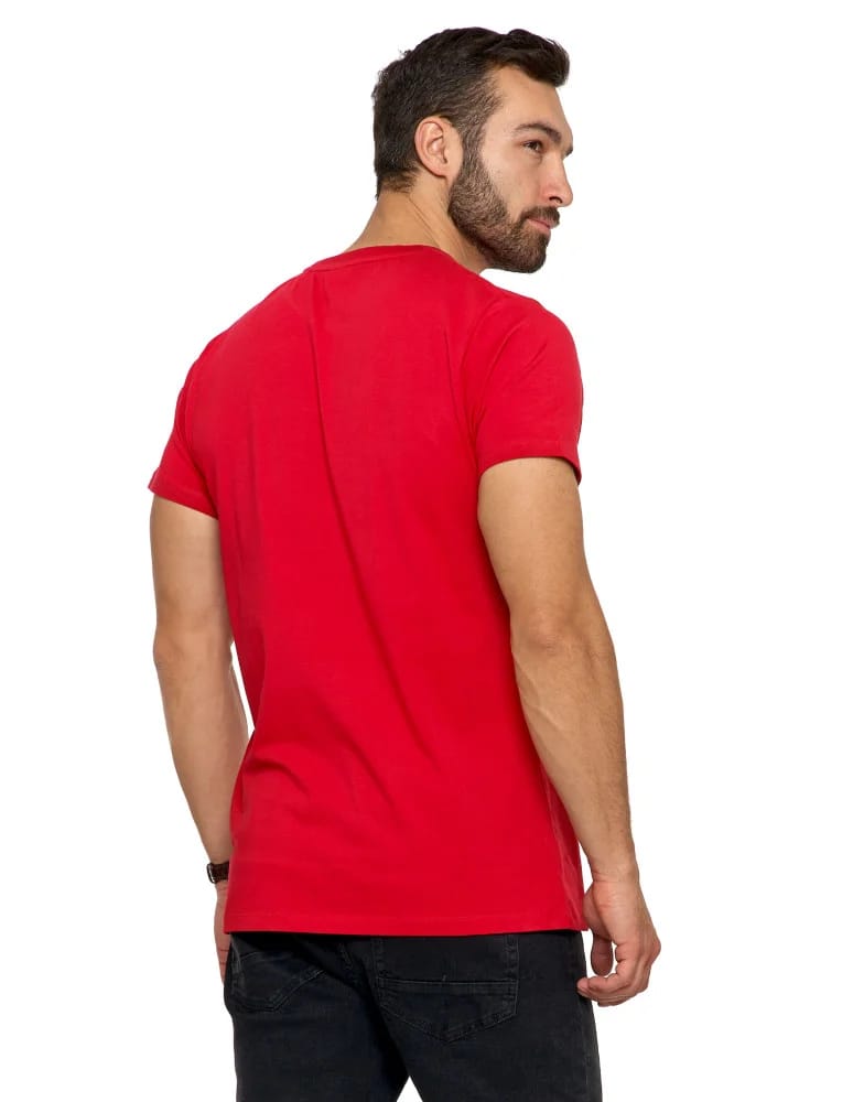 Koszulki i Tank Topy - Koszulka męska T-shirt bawełniana Premium okrągły dekolt CZERWONY  - produkt moraj.pl 3