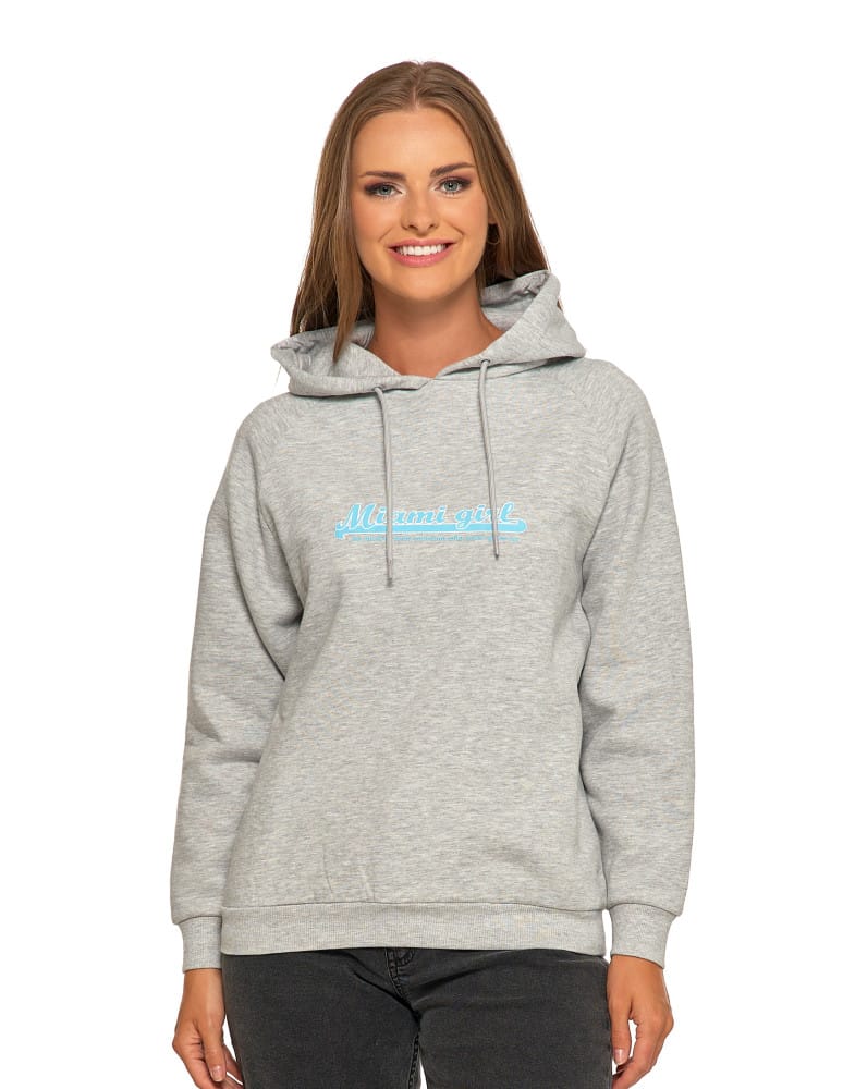 Bluzy damskie - Ocieplana bluza dresowa damska z napisem SZARY - produkt moraj.pl 1