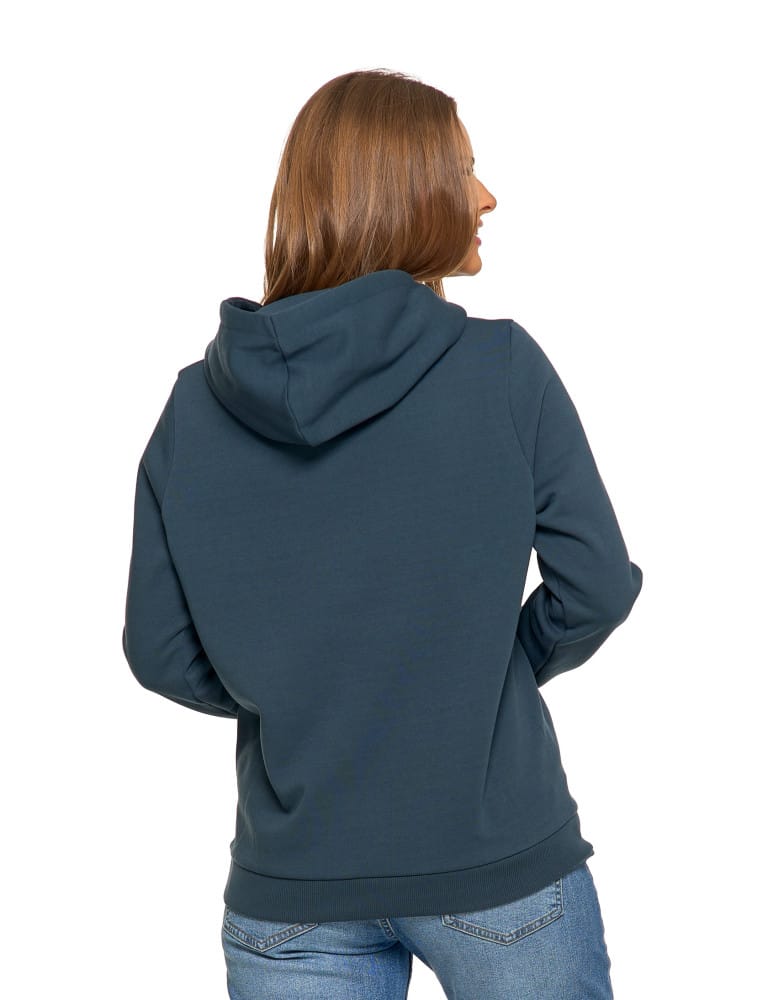 Bluzy damskie - Bluza damska dresowa ocieplana z kapturem GRANATOWY  - produkt moraj.pl 2