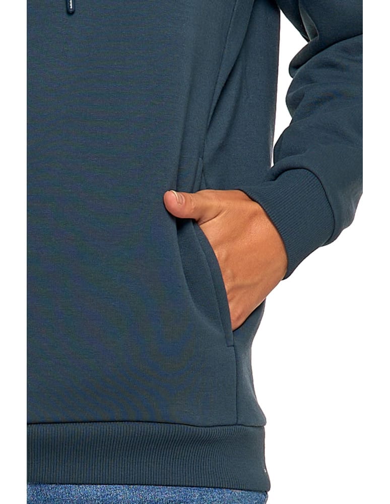 Bluzy damskie - Bluza damska dresowa ocieplana z kapturem GRANATOWY  - produkt moraj.pl 4