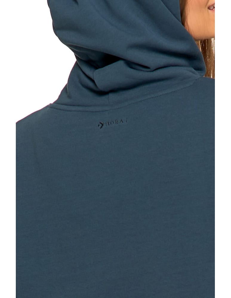 Bluzy damskie - Bluza damska dresowa ocieplana z kapturem GRANATOWY  - produkt moraj.pl 5
