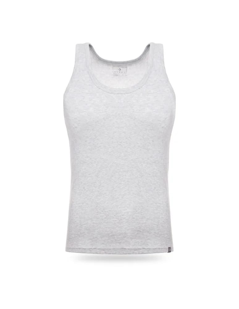 Podkoszulki - Podkoszulka męska bawełniana typu tank top na ramiączkach JASNY SZARY  - produkt moraj.pl 2
