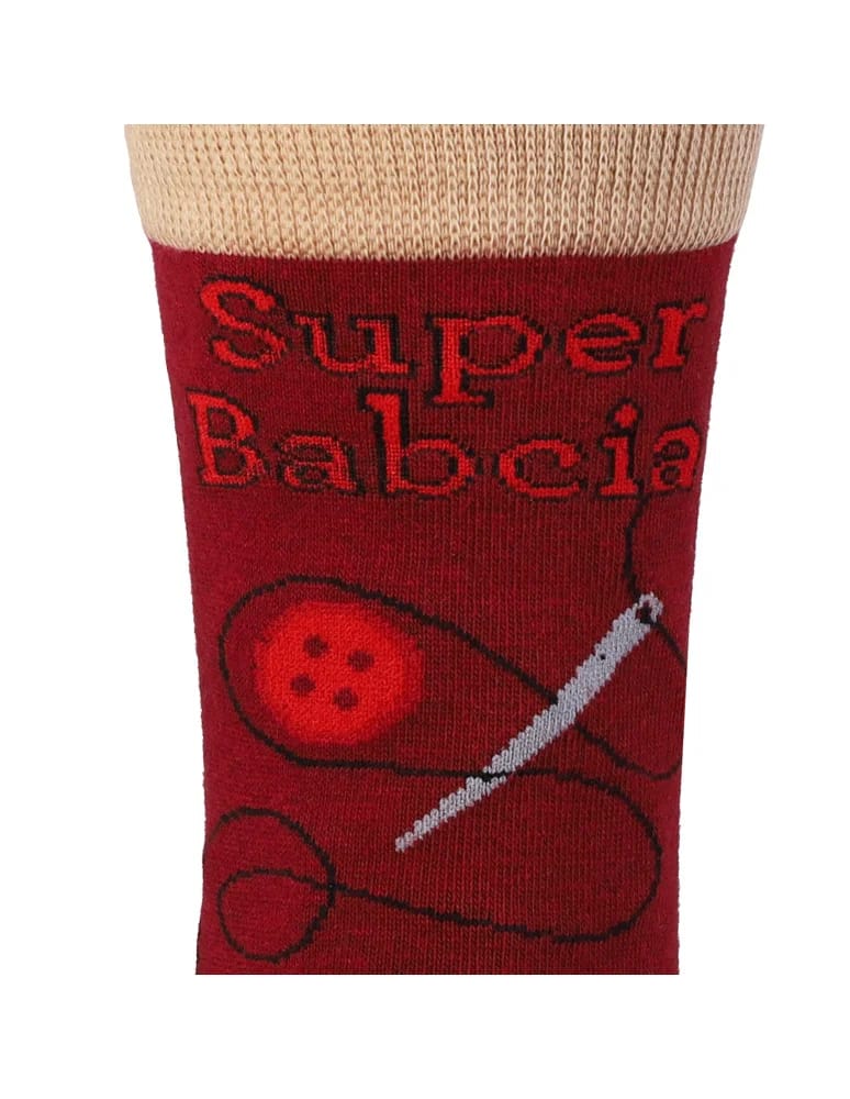 Skarpetki długie - Skarpetki damskie Super Babcia w ozdobnej puszce WZÓR 1  - produkt moraj.pl 5