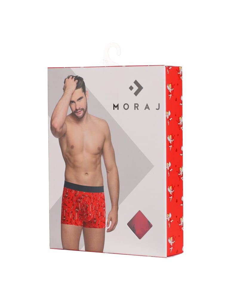 Bokserki dopasowane - Bokserki męskie zabawne walentynkowe z nadrukiem CZERWONY - produkt moraj.pl 2