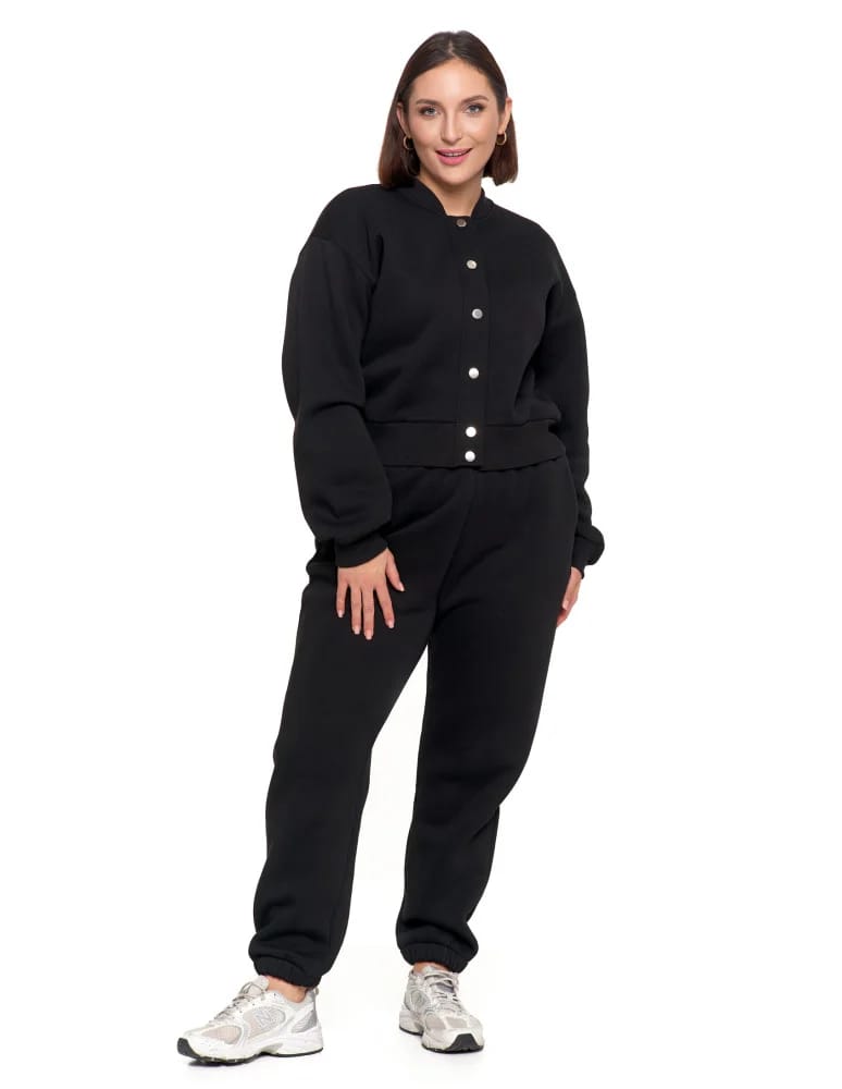 Bluzy damskie - Damska bluza bomberka ocieplana z napami CZARNY - produkt moraj.pl 9