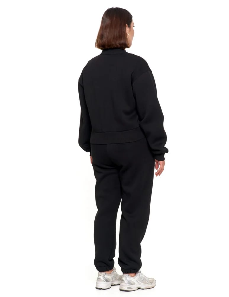 Bluzy damskie - Damska bluza bomberka ocieplana z napami CZARNY - produkt moraj.pl 12