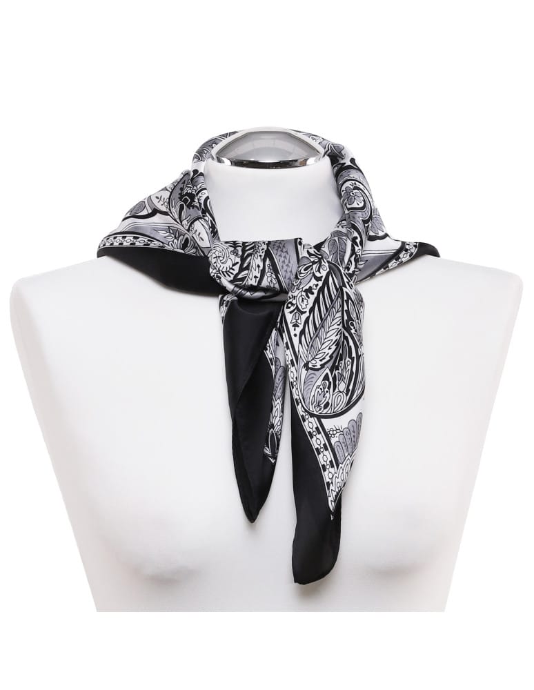 Szale i chusty - Damska apaszka w stylu paisley CZARNY  - produkt moraj.pl 3