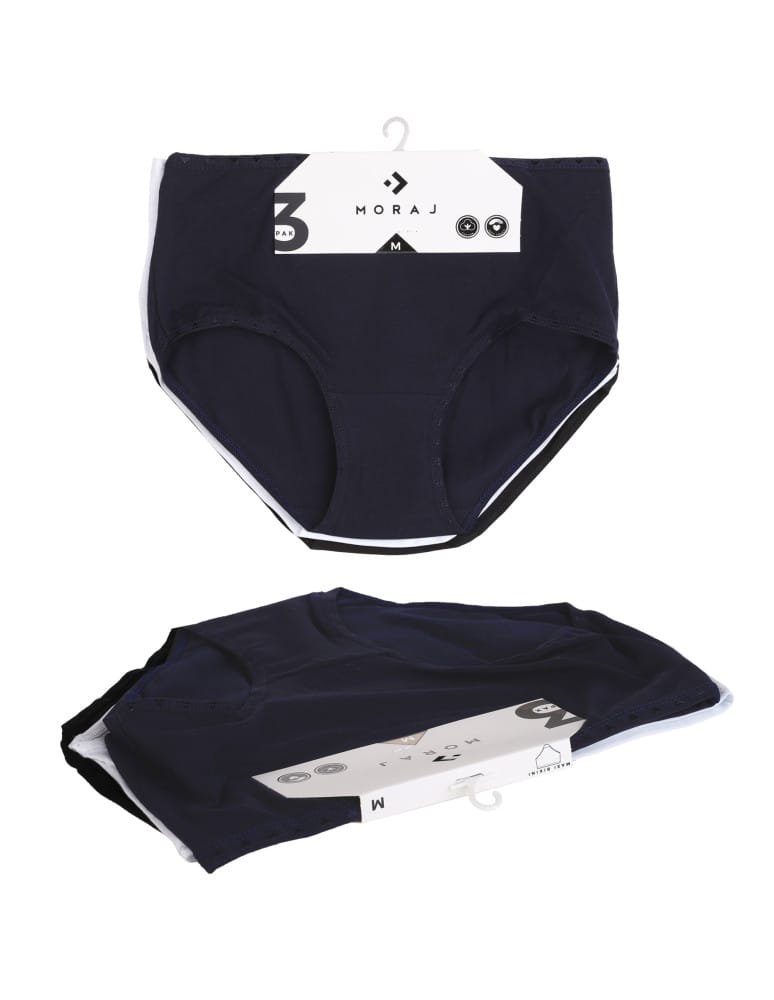 Majtki figi - Damskie figi maxi bikini bawełniane wysoki stan 3-pak WIELOKOLOROWY  - produkt moraj.pl 6