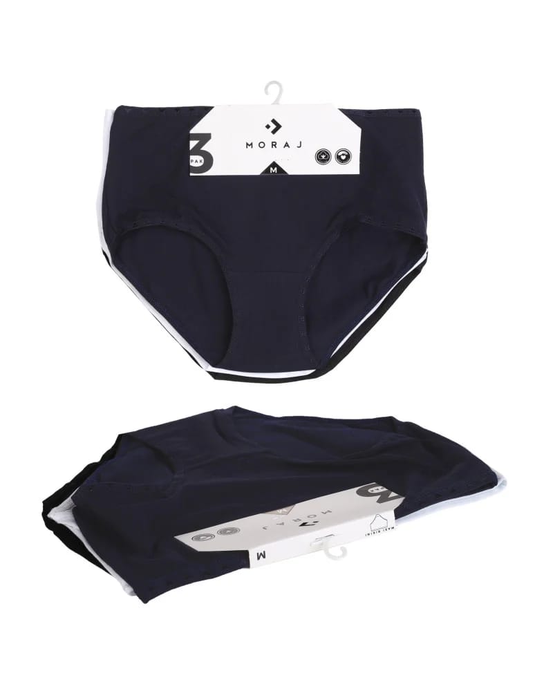 Majtki figi - Damskie figi maxi bikini bawełniane wysoki stan 3-pak WIELOKOLOROWY  - produkt moraj.pl 6