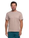 T-shirt męski bawełniany bez bocznych szwów BEŻOWY