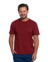 T-shirt męski bawełniany bez bocznych szwów BORDOWY