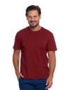 T-shirt męski bawełniany bez bocznych szwów BORDOWY