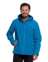 Kurtka męska softshell wodoodporna z odpinanym kapturem NIEBIESKI