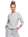 Bluza damska z kieszonką o luźnym kroju SZARY