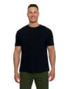 T-shirt męski 100% bawełniany z prążkowaną strukturą CZARNY