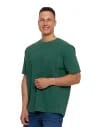 T-shirt męski 100% bawełniany z prążkowaną strukturą ZIELONY