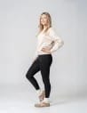 Klasyczne czarne legginsy ocieplane damskie CZARNY