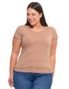T-shirt damski z okrągłym dekoltem plus size MOKKA