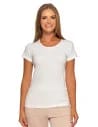 T-shirt damski bawełniany z krótkim rękawkiem jednokolorowy WHITE