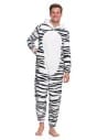 Onesie piżama jednoczęściowa unisex w zebrę CZARNY