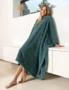 Kocobluza damska z kapturem poncho ZIELONY