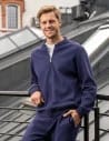 Bluza męska bawełniana z zamkiem GRANATOWY