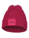 Czapka damska przejściowa beanie z wiskozy z naszywką RÓŻOWY