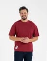 T-shirt męski o luźnym kroju koszulka 100% bawełna BORDOWY