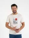 T-shirt męski bawełniany z nadmorskim motywem BIAŁY