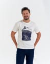 T-shirt męski koszulka z motywem żeglarskim BIAŁY