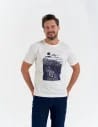 T-shirt męski koszulka z motywem żeglarskim BIAŁY