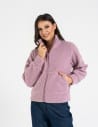 Bluza damska sherpa ze stójką RÓŻOWY
