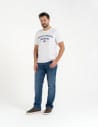 Koszulka męska bawełniana T-shirt z nadrukiem i kr&oacute;tkim rękawem BIAŁY