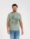 T-shirt męski bawełniany z nadrukiem ZIELONY