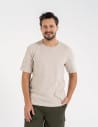 Koszulka męska t-shirt z bawełny czesanej BEŻOWY