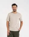 Koszulka męska t-shirt z bawełny czesanej BEŻOWY