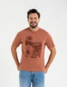 T-shirt męski bawełniany z nadrukiem CZERWONY