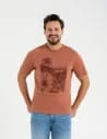 T-shirt męski bawełniany z nadrukiem CZERWONY